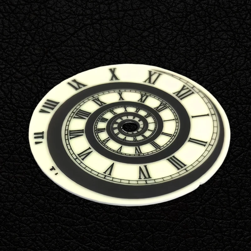 NH35 28.5mm Dial, Roman Scale Spiral Disc Green Luminous for NH35/NH36/4R/7S Caliber, Watch Modification Accessories