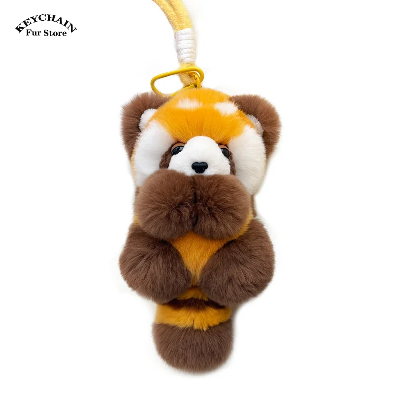 Cartoon Red Panda Plush Key Chains Toy Pendant Little Raccoon Doll Keychain Doll Women Bag Charm Raccoon Decor Accessories Gifts