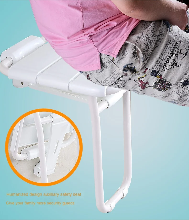 Folding Toilet Stool Bathroom Elderly Bath Barrier-free Chair Safety Toilet Shower Room Hanging Up Anti-slip Chair