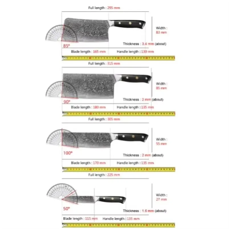Japanese Chef Knife Set 67 Layer Damascus VG10 Steel Knive Suitable for Kitchen Cooking Cut Meat Slice Vegetable Kitchen Tools