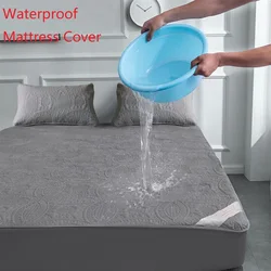 Funda de colchón acolchada impermeable, protector de jergón transpirable y muy resistente al agua, cubierta de cama tamaño de matrimonio, queen, no incluye cubrealmohada