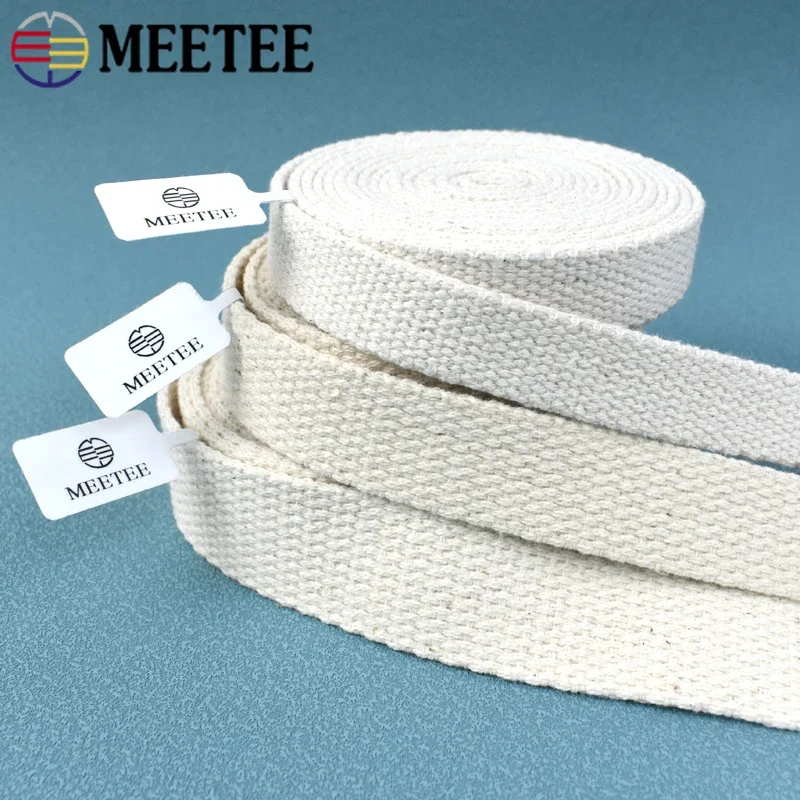 10Meters 10-50mm Cotton Webbing Band 1.8mm Thick Ribbon Bag Strap Backpack Bias Tape Clothes Belt Binding Sewing Accessories