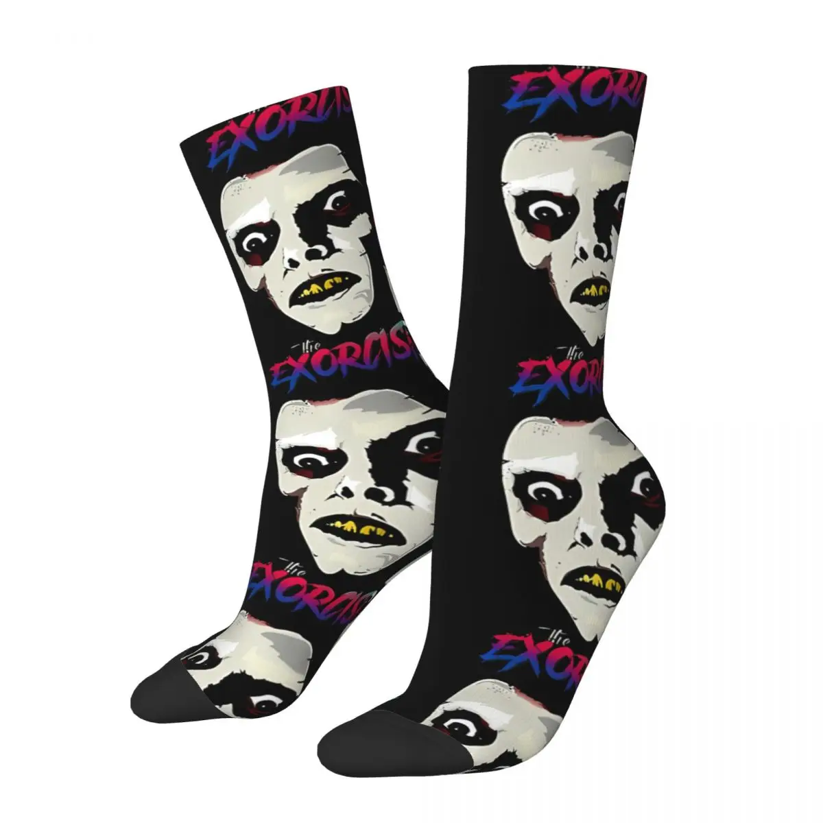 Happy Men's Socks Special Vintage The Exorcist Horror Film Harajuku Crazy Crew Sock Gift Pattern Printed