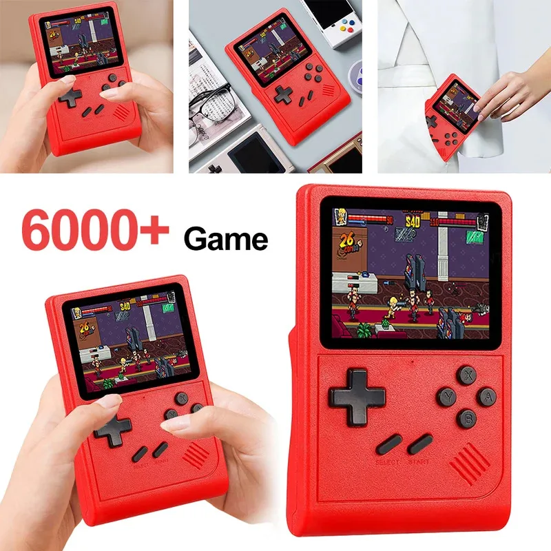

Портативная игровая консоль GB300 в стиле ретро с 6000 играми и 3-дюймовым экраном, поддержка двухплеера, подарки для детей