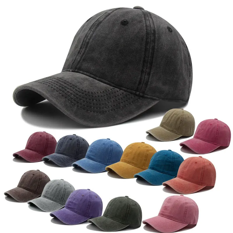 

Vintage Workwear Washed Cotton Baseball Cap, Adjustable Unisex Breathable Dad Hat for Outdoor Sun Protection Casual Streetwear