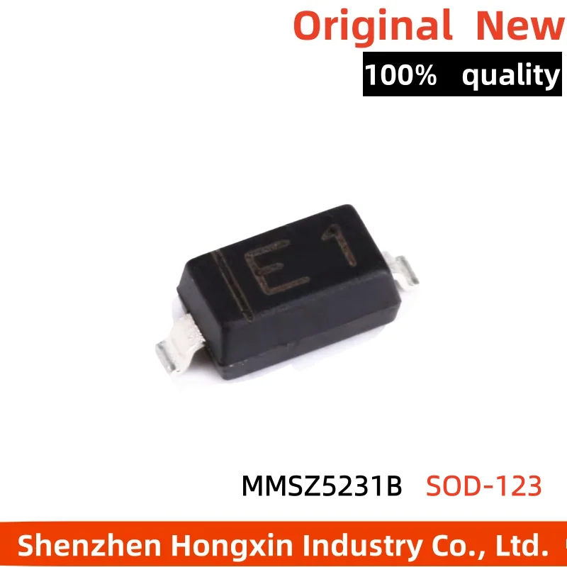 

100 pieces of MMSZ5231B silk screen E1 SOD-123 5.1V/0.35W surface mount voltage regulator diodes