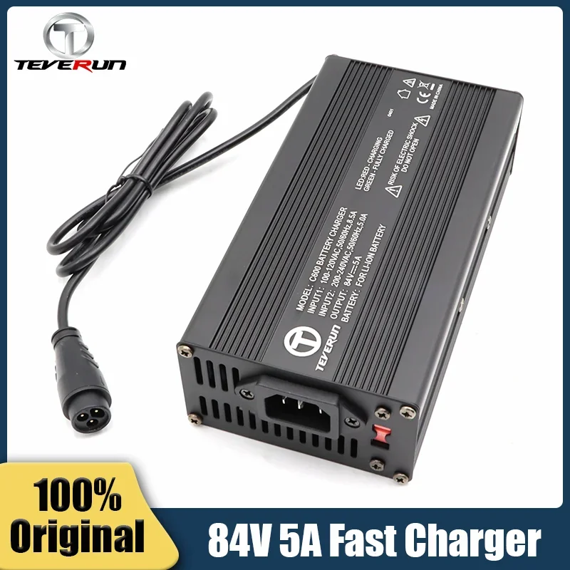 Original Teverun 84V 5A Fast Charger For Teverun Fighter Supre me+/ 7260R / Supre me Electric Scooter Official Parts