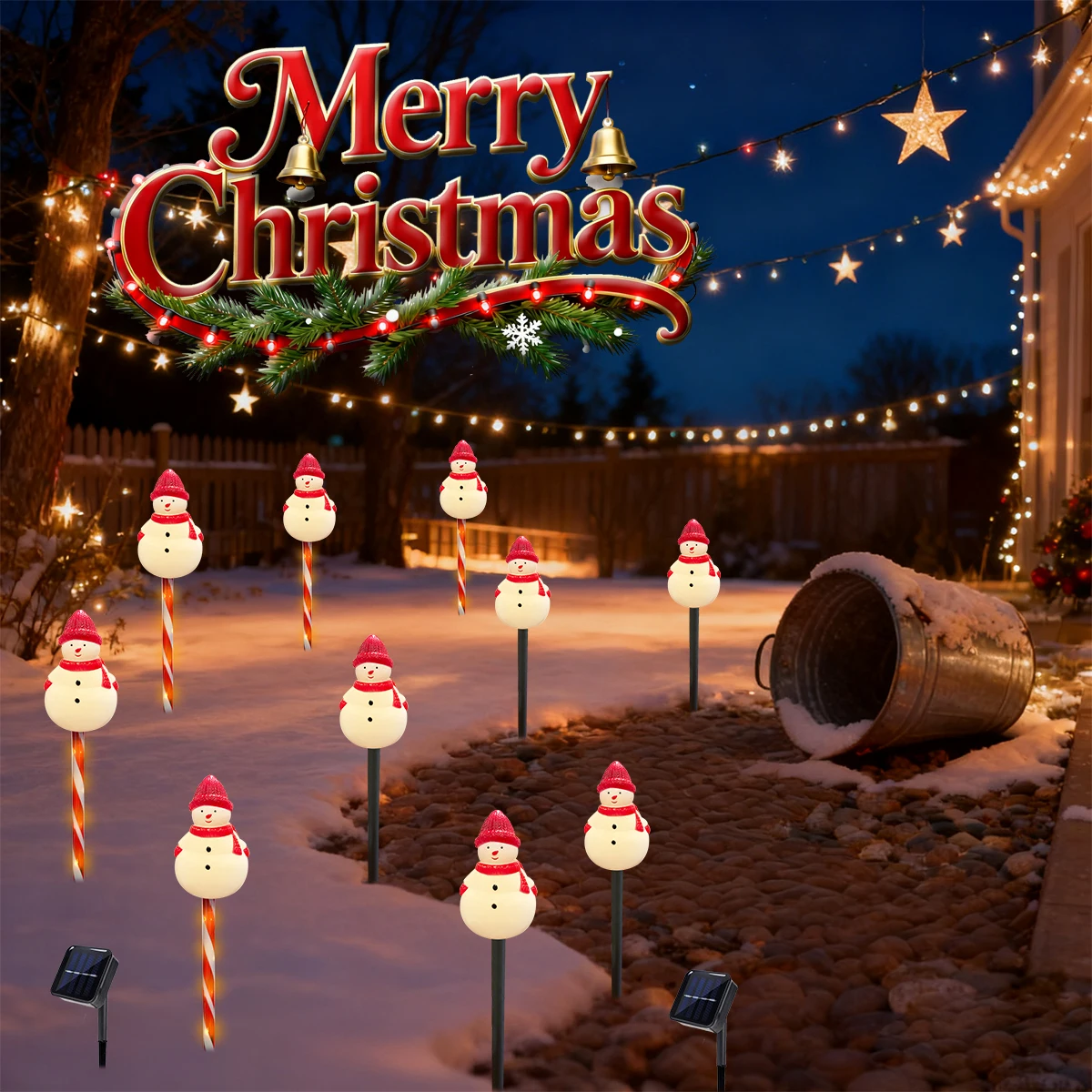 5 قطعة/المجموعة قبعة حمراء ثلج في الهواء الطلق حديقة الشمسية مصابيح إضاءة للمناظر الطبيعية للماء حصة مصباح لمسار بارك عيد الميلاد حزب ساحة ديكور