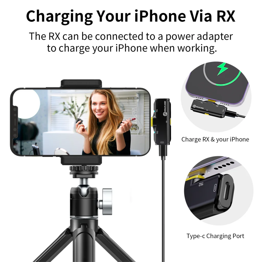 Hollyland Lark C1 duo microfono Lavalier Wireless Mic 8h 650ft per iPhone Android Vloging Live Outdoor Live Broadcast vs M1 150