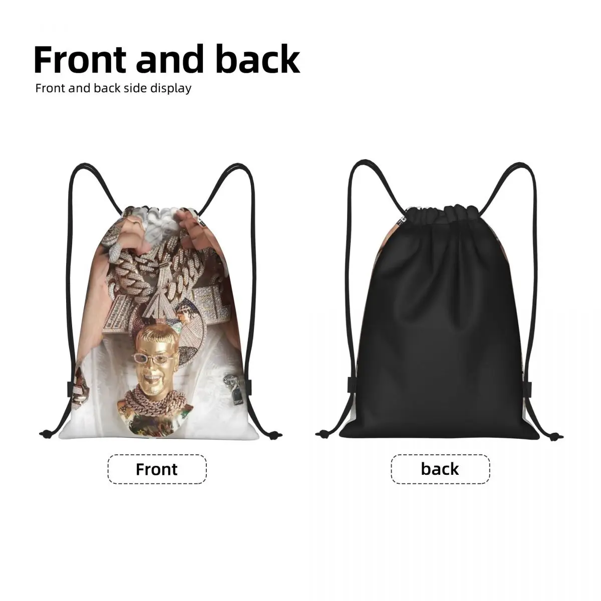 Custom Anuel AA Rapper Latin Urban Music Drawstring Bag for Training Yoga Backpacks Men Women Sports Gym Sackpack