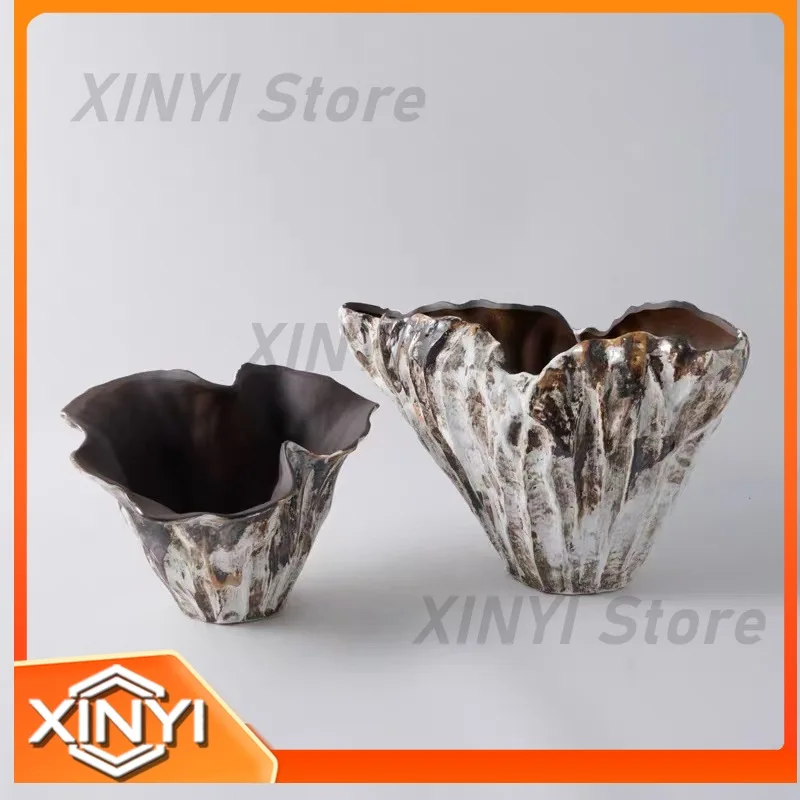 Artistic Jingdezhen Ceramic Vase for Living Room Floor Standing Flower Arrangement Chinese Wabi Sabi Dining Table Decor