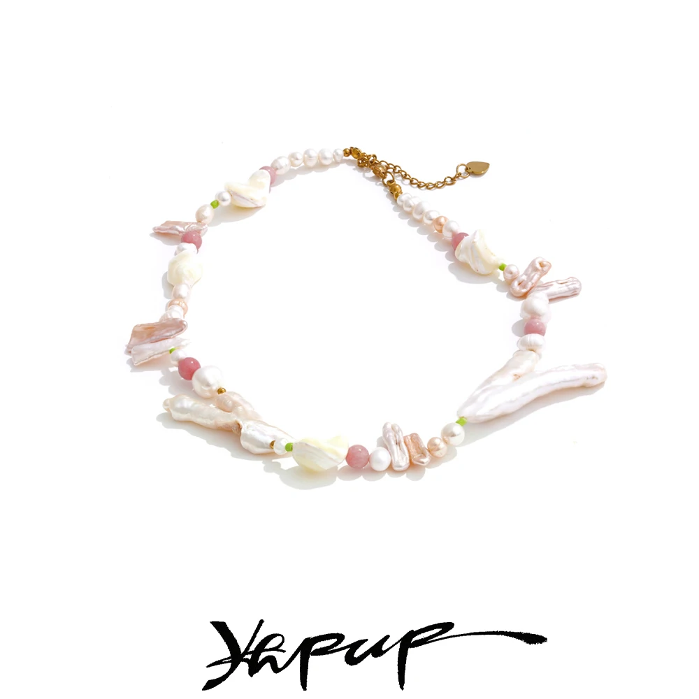 

Yhpup High Quality Baroque Natural Freshwater Pearls Chain Collar Necklace Luxury High-Grade Gift Fashion Jewelry 2025 with Box