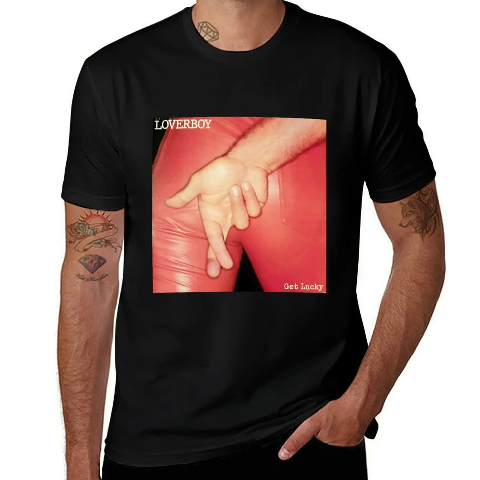 

Get t cotton essential pack Loverboy Album Lucky shirt - shirt Photograph t T-Shirt
