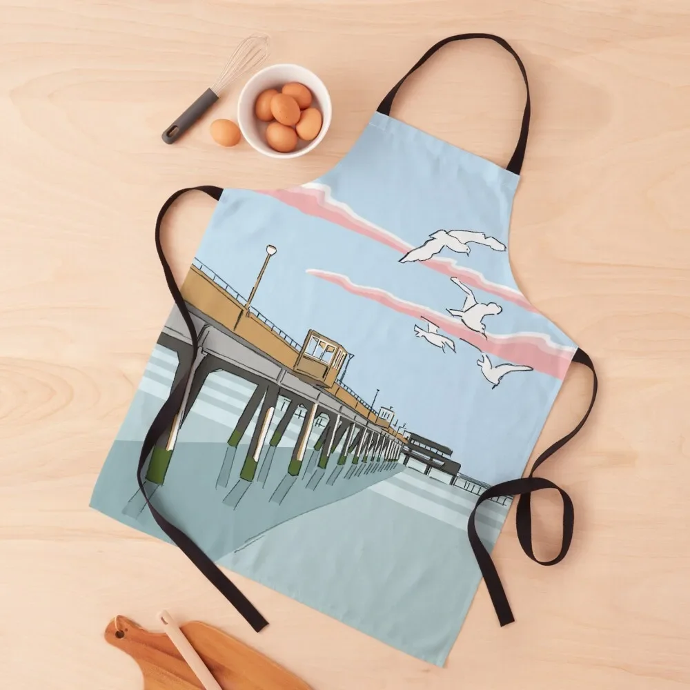 

Deal Seafront Pier, Kent England UK Apron Waterproof women Home Cleaning Professional Barber Customizable Apron