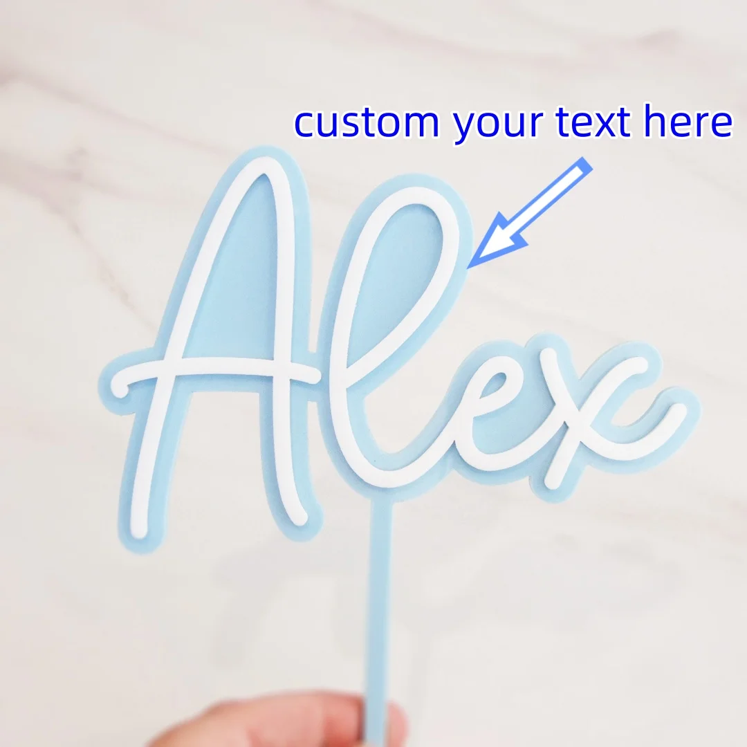 Personalised Name Acrylic Cake Topper | Layered 3D Cake Topper | Cake Decoration | Party Celebration Event Sign