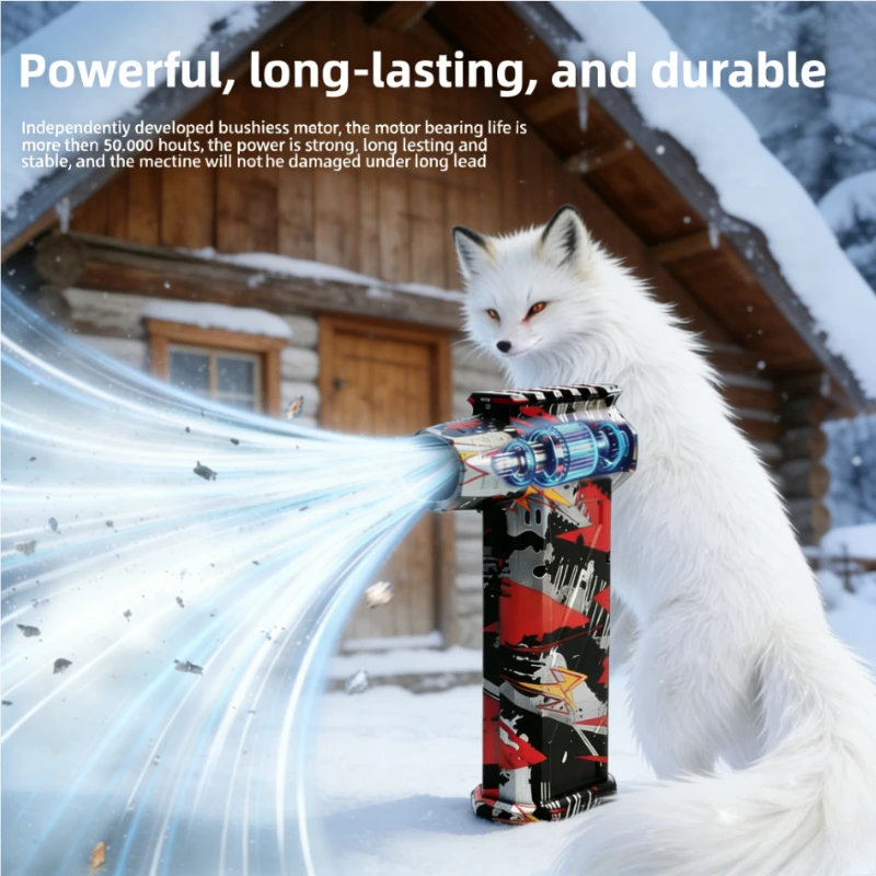 

L3 Car Wash Gun Snow Blower Turbo Jet Hair Dryer 300000 RPM Brushless Fan 75m/s Wind Speed Silver Black Red