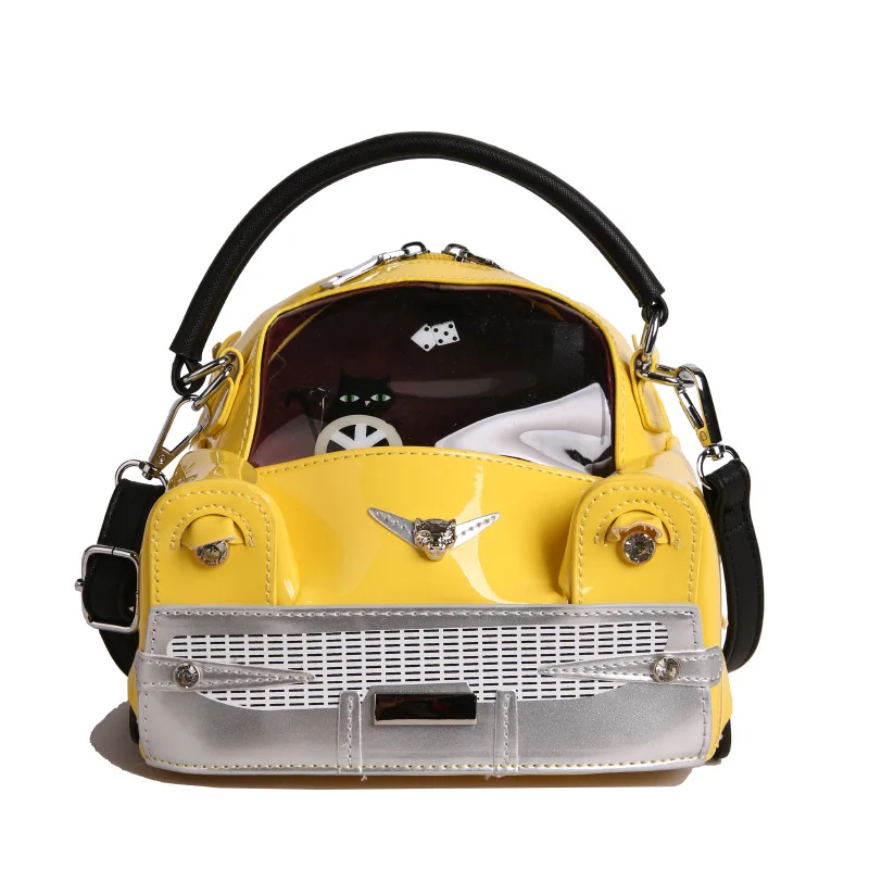 

﻿ Designer Purses Creative and cute car shaped handbag pu leather high quality single shoulder crossbody bag