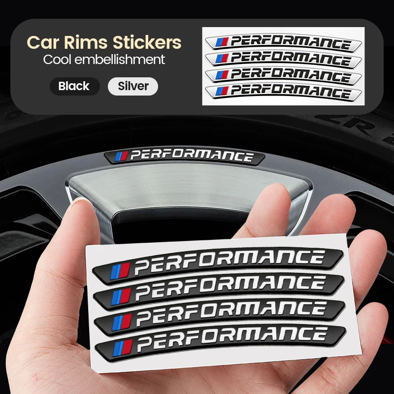 4pcs Aluminum Car Badges Wheels Rims Stickers Auto Decoration For for m e90 g26 e60 e46 f10 f30 e39 e36 f20 x1 x2 x3 x4 x5 m2 z4