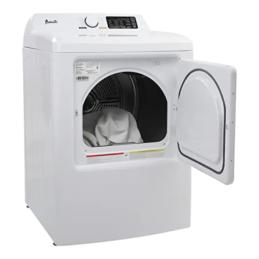 Gas Dryer Machine 6.7 cu. ft. 10 Automatic Cycles Dryness Levels Air Low Medium High Damp Less Normal More 20-60 Minutes White