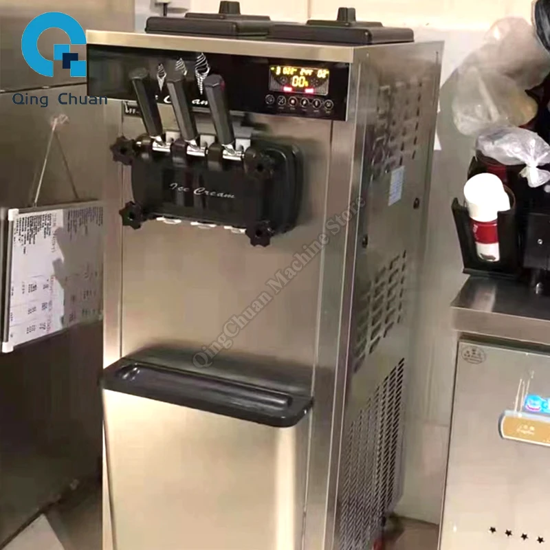 Macchina per gelato soft commerciale 1800W 18-22 litri per ora Tramoggia 2x4,5 litri 3 gusti