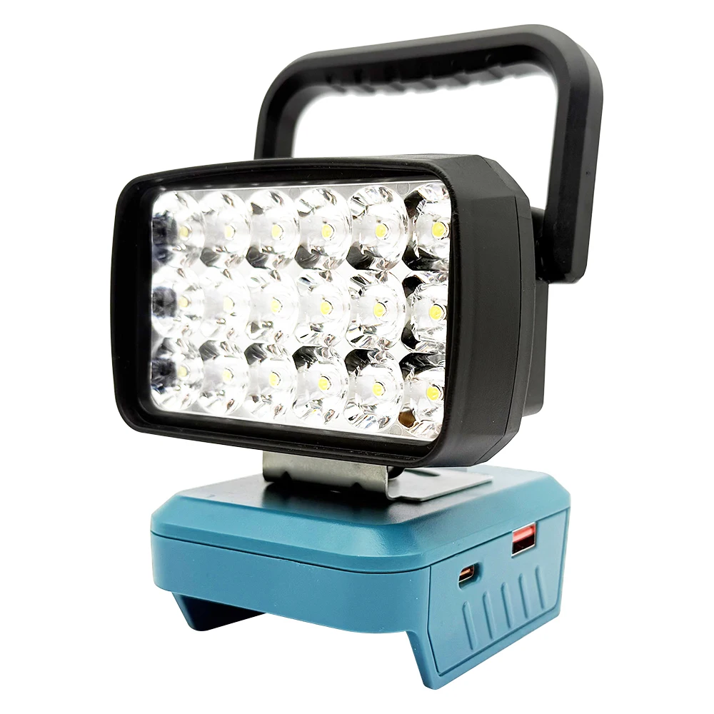 لماكيتا 18 فولت بطارية ليثيوم أيون Bl1830 خلية ليثيوم حزمة نوع C USB قوة البنك LED العمل ضوء المصباح مصباح يدوي شاحن الشعلة