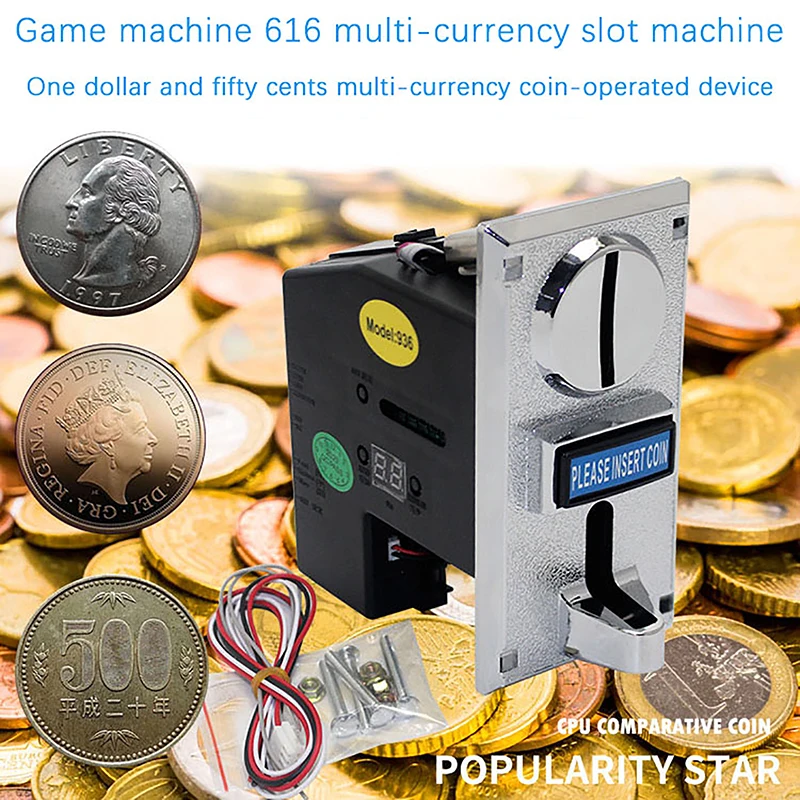 

616 Multi Coin Slot Acceptor Electronic Roll Down Coin Acceptor Selector Mechanism Arcade Game Ticket Vending Machine Accessory