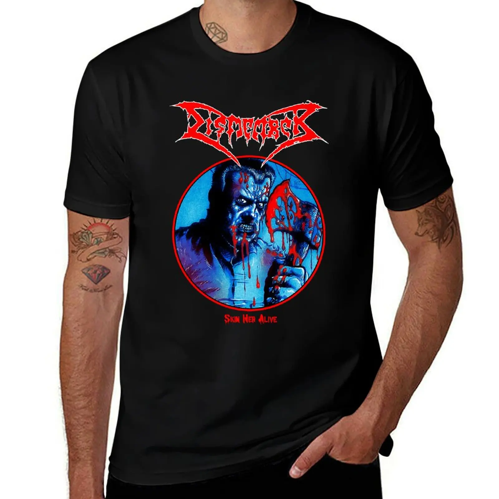 Dismember - Skin Her Alive Classic Old School Swedish Death Metal T-Shirt tops graphics oversized shirts men graphic