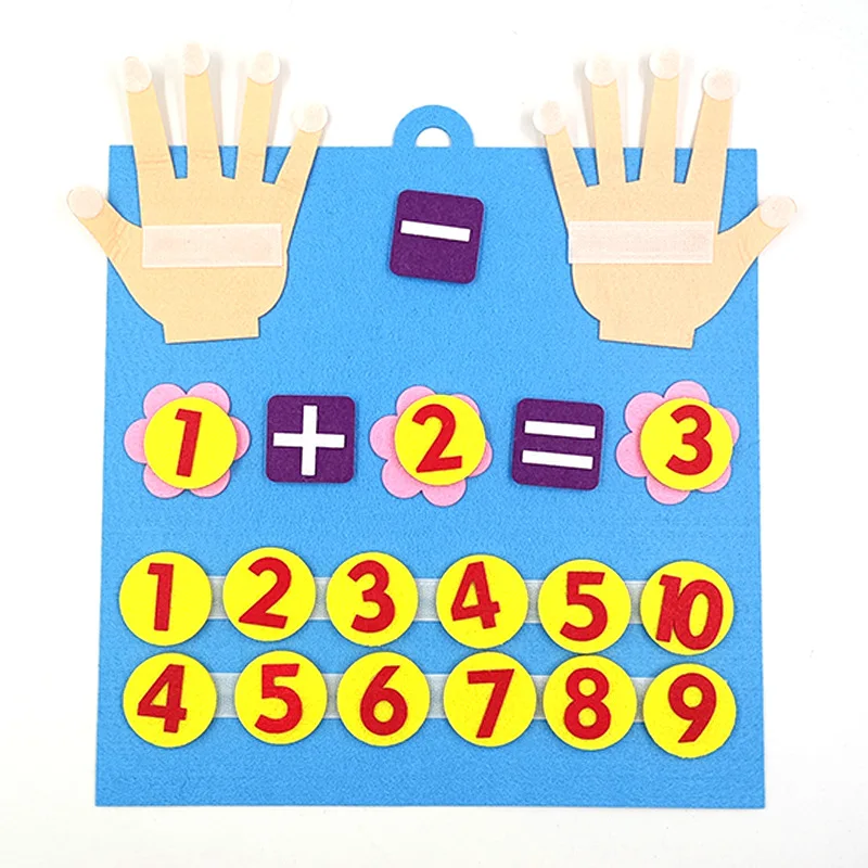 Kid Montessori Toys Felt Finger Numbers Math Toy bambini che contano l\'apprendimento precoce per i più piccoli l\'intelligenza sviluppa 30*30cm