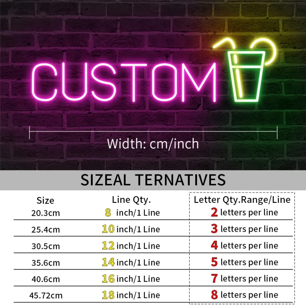 Custom Bar Neon Sign Decor LED Name Wall Decoration for Bar Business Neon Lamp for Commercial Bar Shop Sign Room USB Night Light