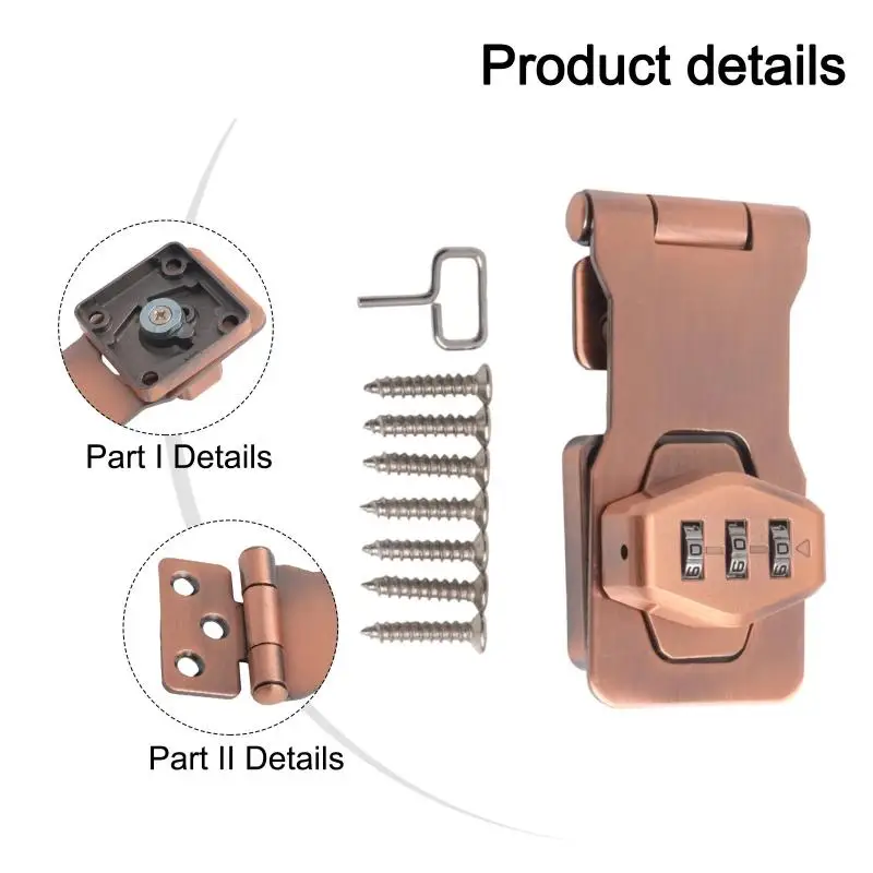 خزانة قفل بكلمة مرور قفل للدرج 3 أرقام الجمع قفل بكلمة مرور باب أمان الترباس مكافحة سرقة أجهزة الخزانة المنزلية #1