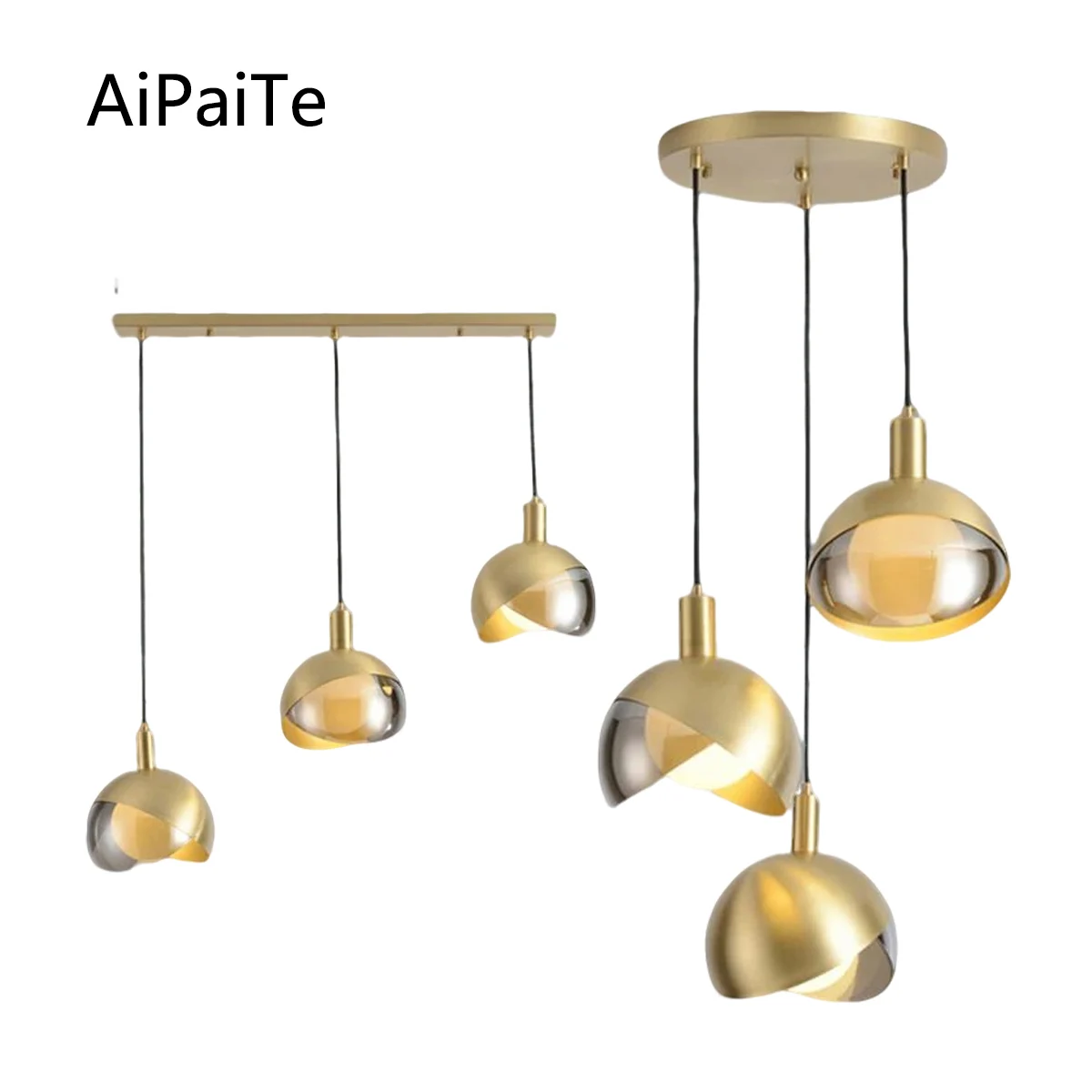 

AiPaiTe Luxury Modern Dimmable Ceiling Luster 2025 Designer Round ball Glass Hardware Chandelier For Living Room Restaurant