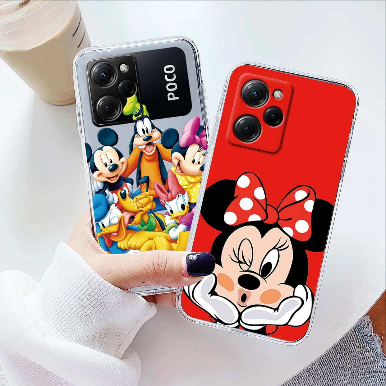 Phone Case for Poco X5 X 5 Pro 5G Couple Mickey Minnie Donald Duck?Back Cover Soft Silicone Funda For Xiaomi PocoX5 Coque Clear