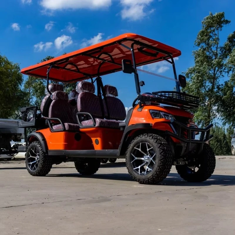 72V 6Seater Electric Golf Cart with Lithium Battery and the Color Can Be Customized  Aluminum Metal Sightseeing Vehicle