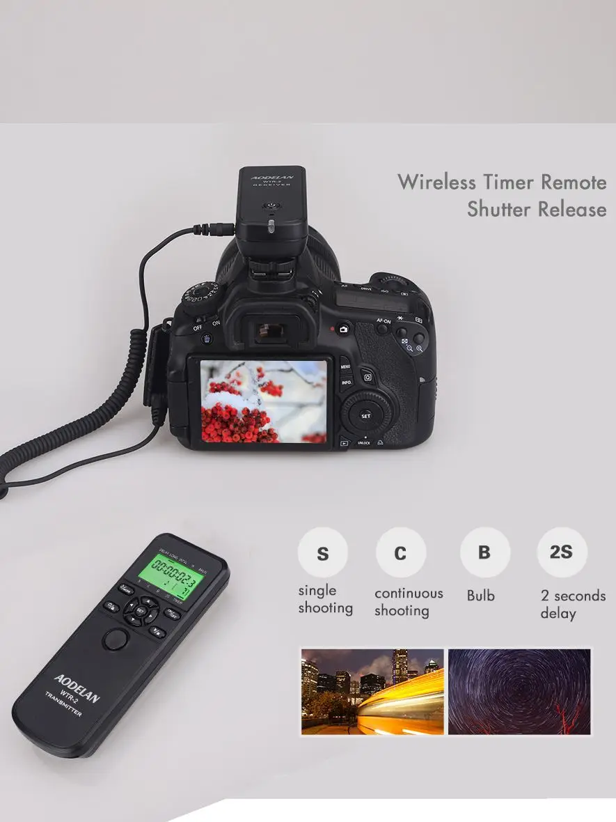 AODELAN-Controlador de Liberação do Obturador do Intervalômetro LCD sem fio, apto para Olympus OM-D,