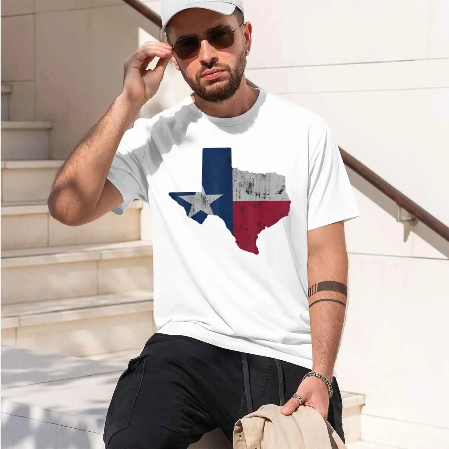 Retro Texas Flag Map Men Women th s T-Shirt Small 2026 New Model Short-sleeve crewneck T-Shirt Classic Casual Multiple Colors an