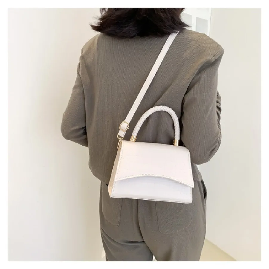 

Autumn and winter fashion retro simple hobo stone pattern handheld small square bag single shoulder crossbody women's bags