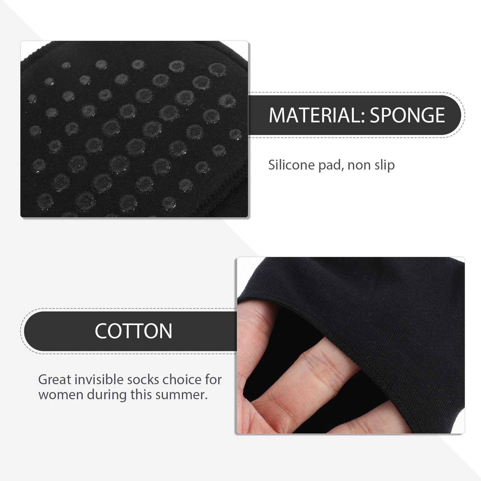 

5 Pairs Anti Skid Mouth Invisible Socks Forefoot Pads Sock Women Cotton Non Slip Low Cut Socks Summer Gift