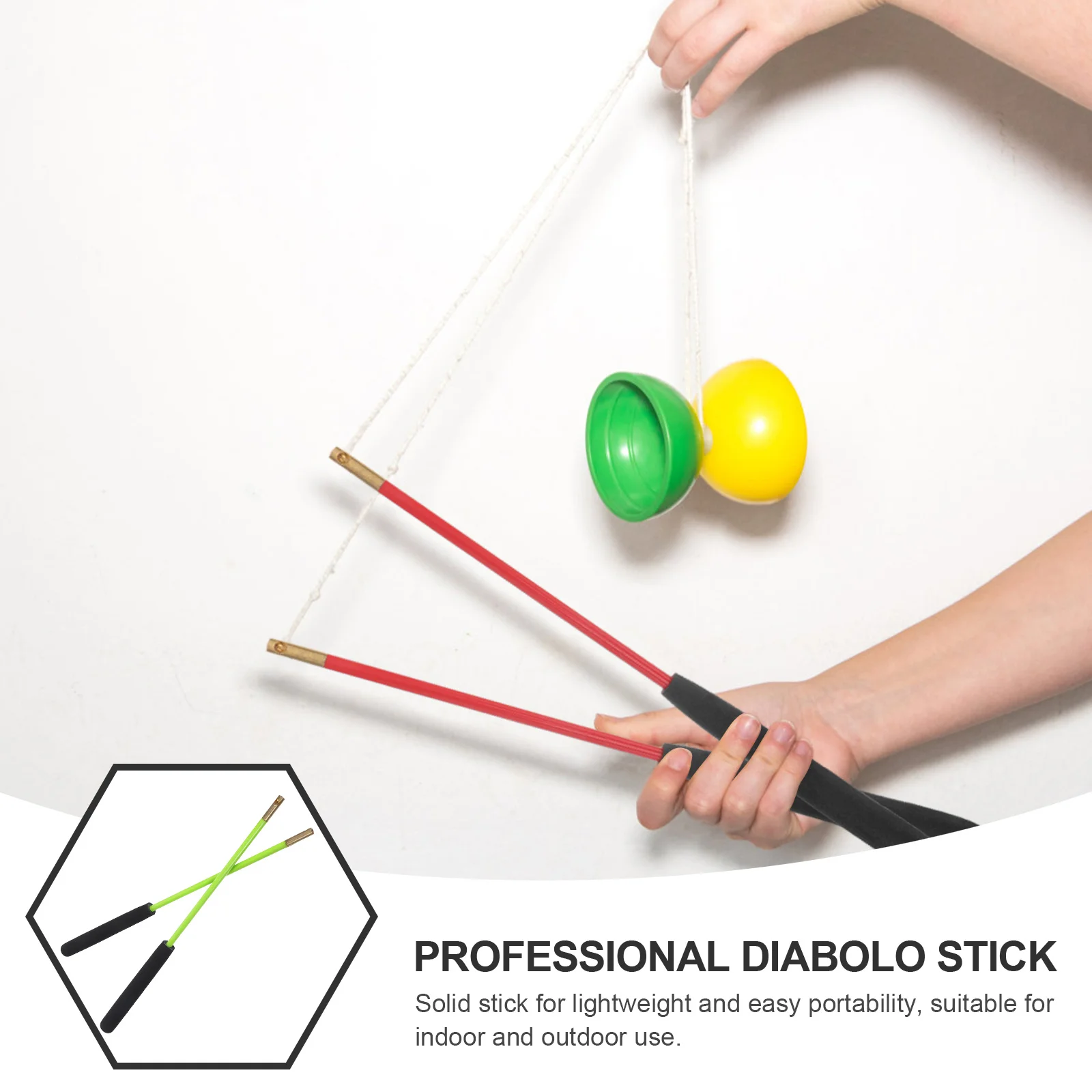 2Pcs Anti-Slip Handle Diabolo Sticks Professional Ergonomic Grip for Playing Juggling Outdoor Fitness Replacement