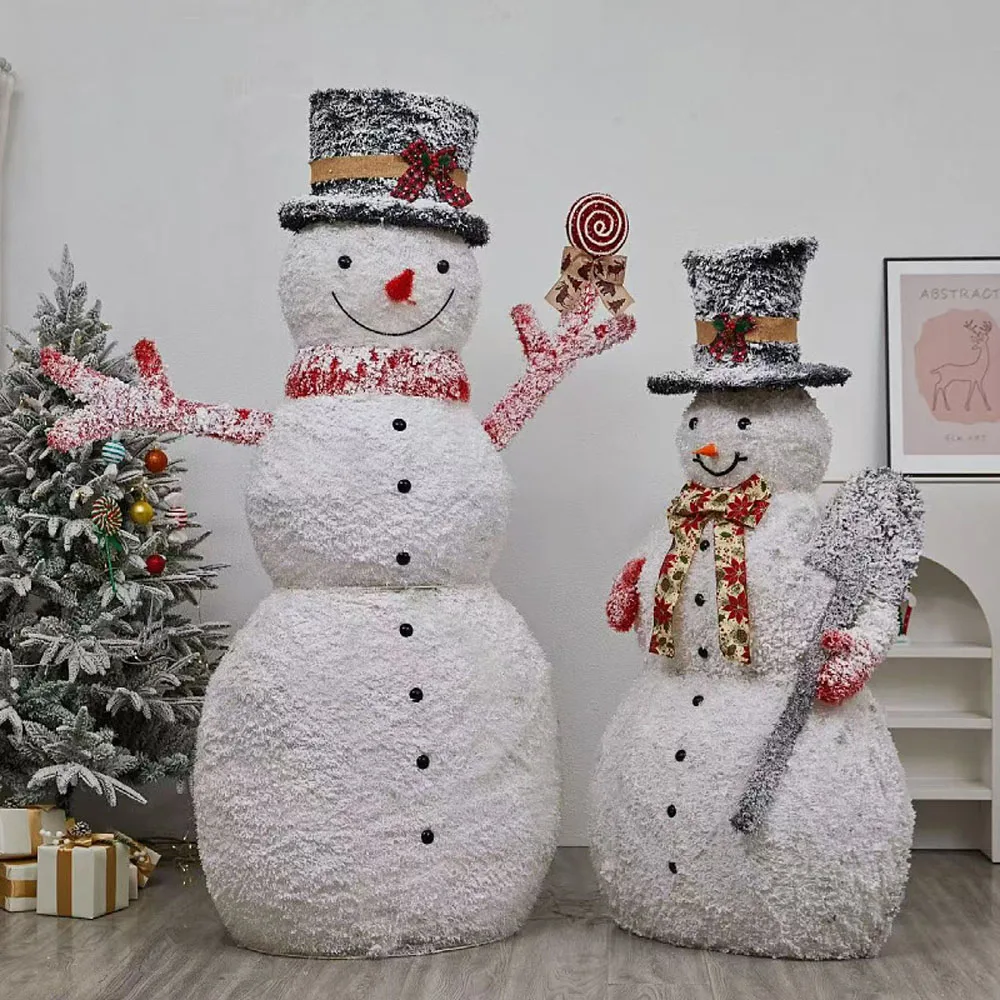 

Large Christmas Tree Display Decoration With Glowing Snowman And Santa Claus for Shopping Mall Hotel Showcases