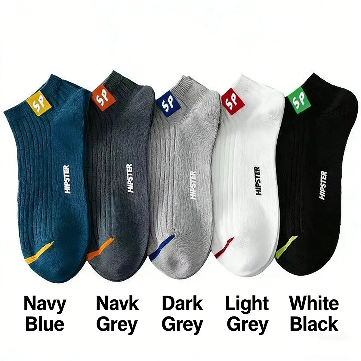 

5pairs 2026 new ankle socks, low cut, comfortable, odor proof, sweat absorbing sports socks, suitable for spring, summer, autumn