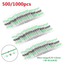 絶縁ケーブル,防水熱収縮コネクタ,絶縁,スプライス端子,AWG18-16, 100個,緑色
