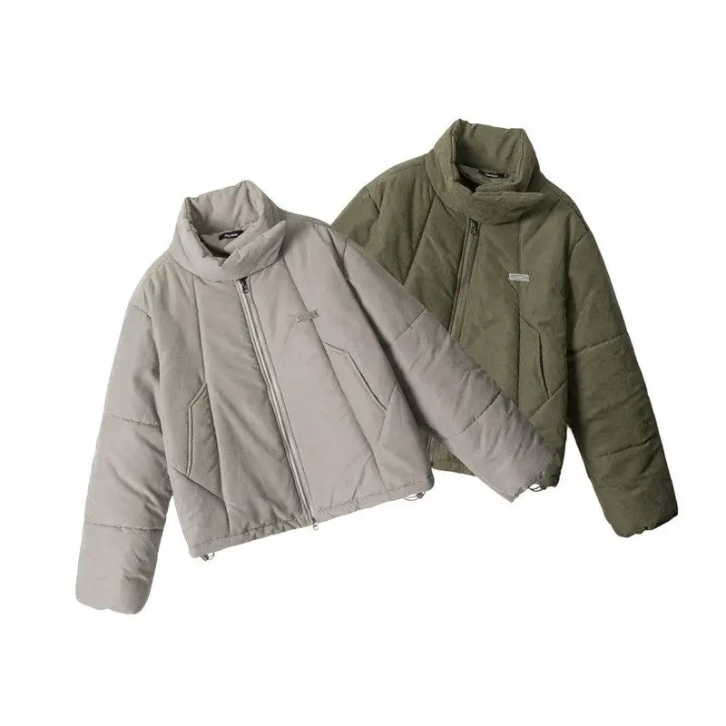 

HeyHenry2025 Thiened Cotton Jaet Ретро Свободный воротник Повседневная верхняя одежда для пар Зимняя американская женская мода