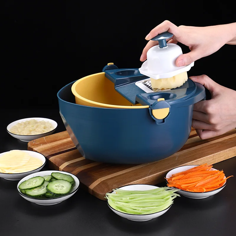 11PCS Multifunctional Vegetable Slicer Grater Set Kitchen Chopper Hand Guard for Potato Cucumber Carrot Efficient Time Saving
