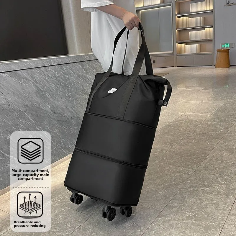 lightweight-travel-luggage-organizer-bag-women's-foldable-carry-on-bag-with-four-way-wheels-durable-handle-storage-bag