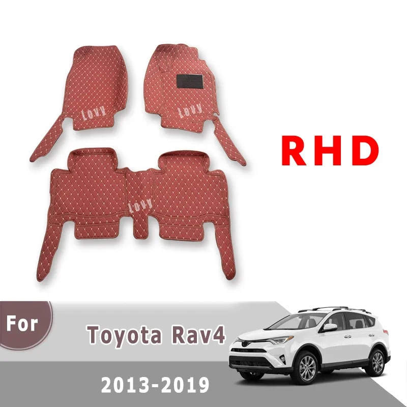 

RHD Carpets Car Floor Mats For Toyota Rav4 Rav 4 2019 2018 2017 2016 2015 2014 2013 Waterproof Custom Auto Foot Pads Covers