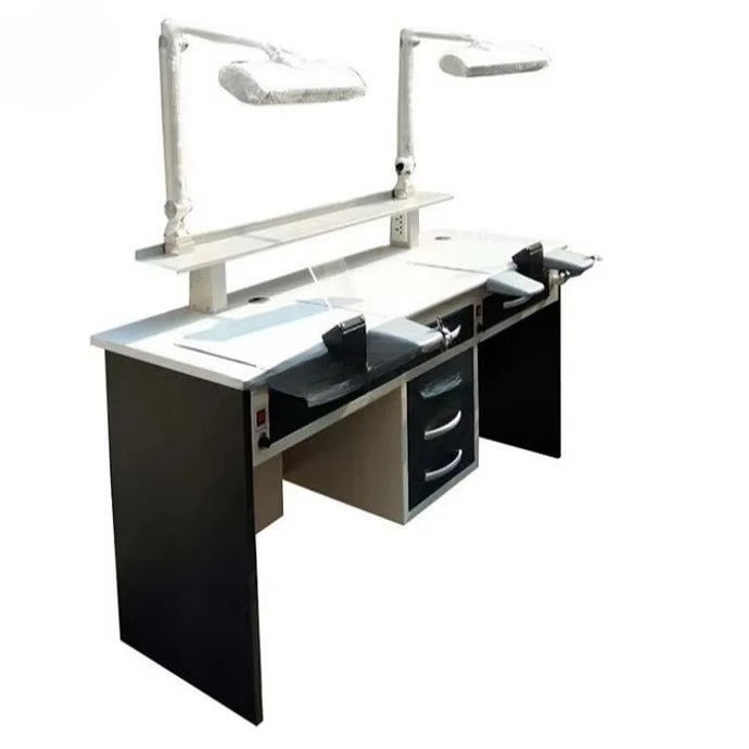 

Electric Lab Furniture Work Bench with Rotating Fluorescent Lamp for Dental Laboratory