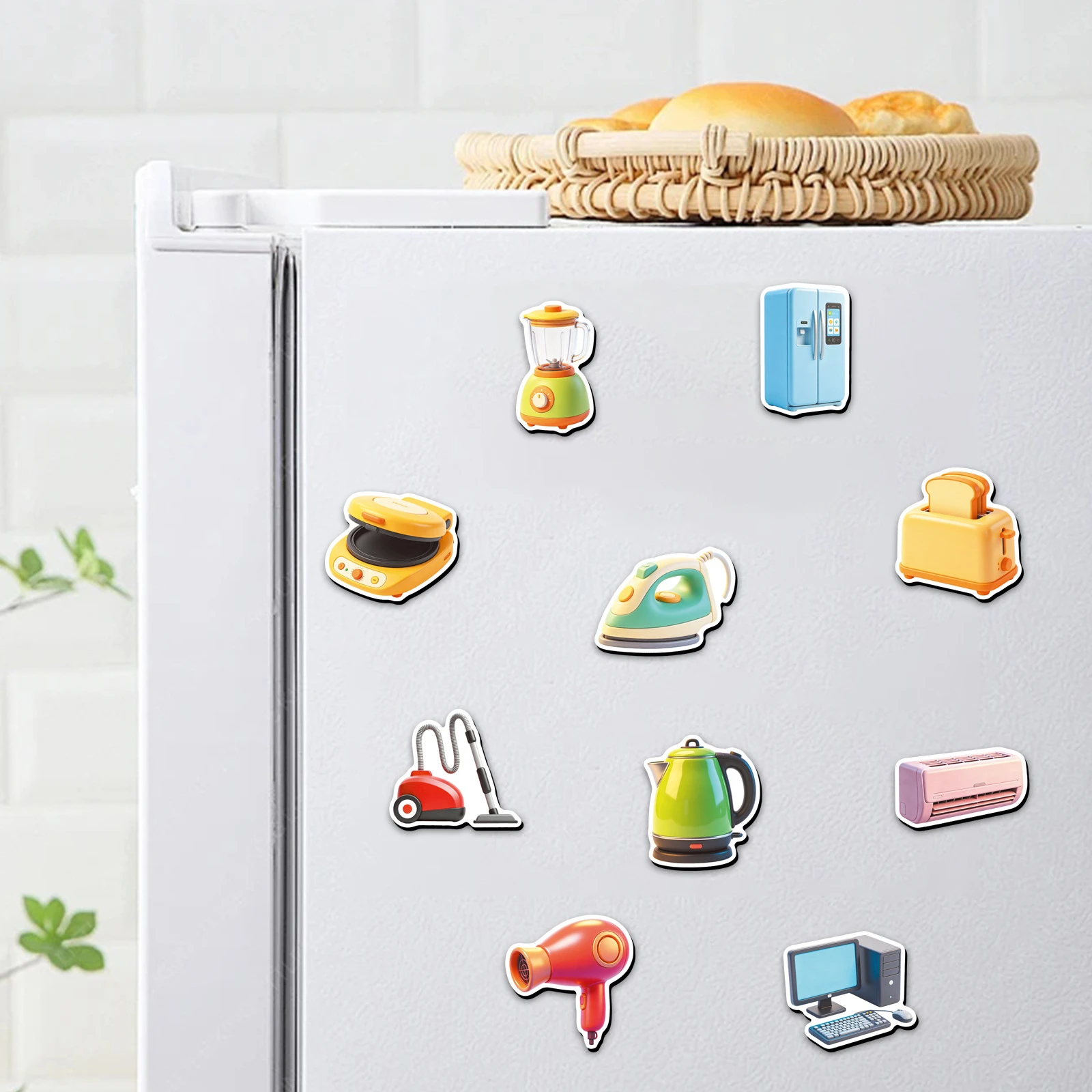 20PCS Cartoon Home Appliances Soft Magnet Refrigerator Magnet Early Education Home Decor Waterproof Magnetic Adhesive Sticker