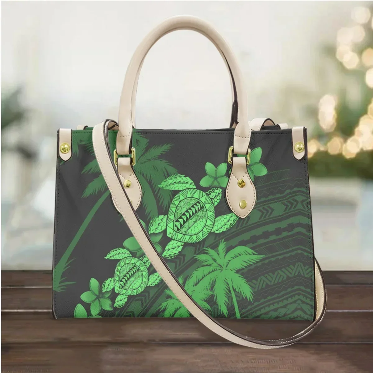 

Turtle Polynesian Palm Leaf Designer Small Messenger Bag Top Handle Vintage Girls Shoulder Bag Christmas Birthday Gift Handbags