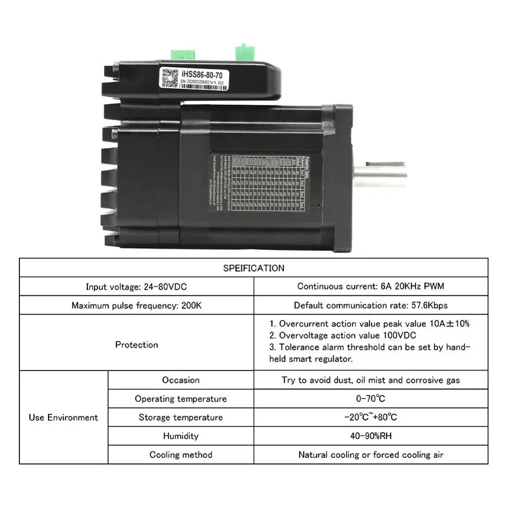 New Arrival! JMC NEMA34 7.5N.m 6.0A 24-80V Integrated Closed Loop Stepper Motor & Drive Shaft D=14mm Easy Servo IHSS86-80-70