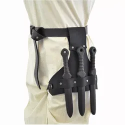 Medieval Throwing Knife Dagger Holder Sheath Scabbard PU Leather Sword Belt Frog Ninja Warrior Samurai Cosplay Costume Accessory